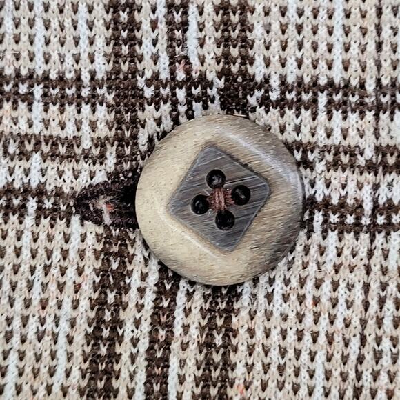 Vintage 70s MOD Blazer Plaid Jacket Womens M/L 21x28 Brown - Picture 10 of 10